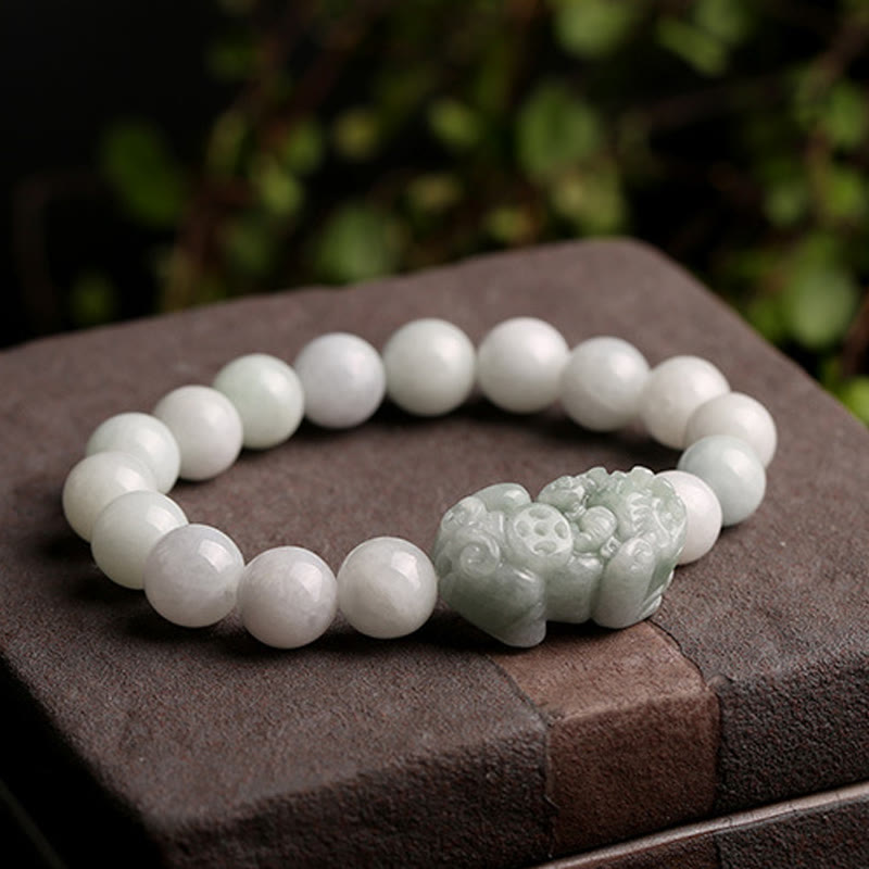 Buddha Stones Fengshui Wealth Prosperity Jade PiXiu Luck Bracelet Bracelet BS 2
