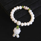 Buddhastoneshop Lotus Natural White Bodhi Seed Luck Bracelet
