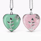 Buddha Stones Natural Healing Crystals Heart Pendant Necklaces Necklaces & Pendants BS main