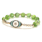 Buddha Stones Natural Peridot Evil Eye Abundance Bracelet Bracelet BS 1