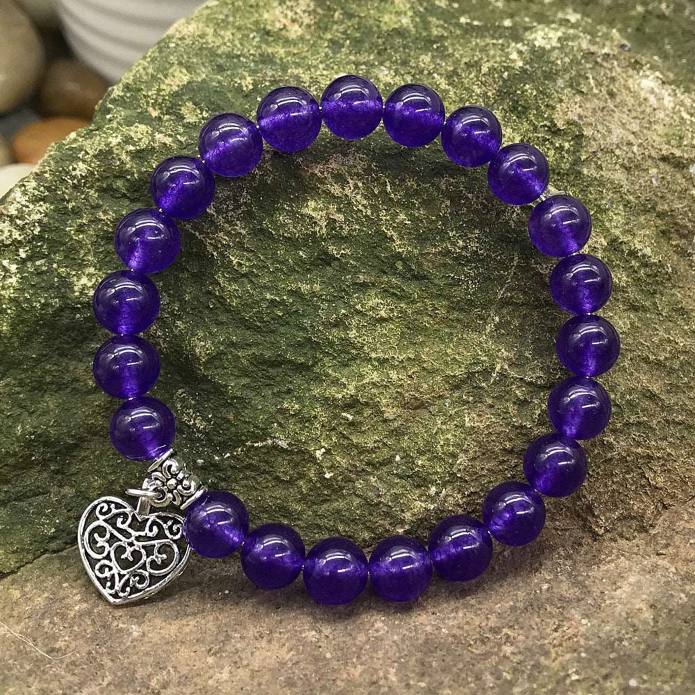 Multi-Color Crystal Heart Bead Bracelet - Timeless Elegant Accessory