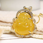 Buddha Stones Good Luck Laughing Buddha Necklace Necklaces & Pendants BS 18