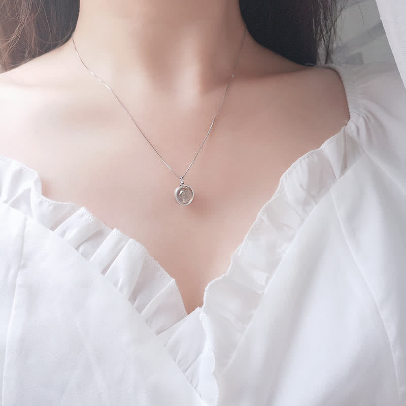 Buddha Stones 925 Sterling Silver Moonstone Love Planet Rotatable Pattern Necklace Pendant Necklaces & Pendants BS 5