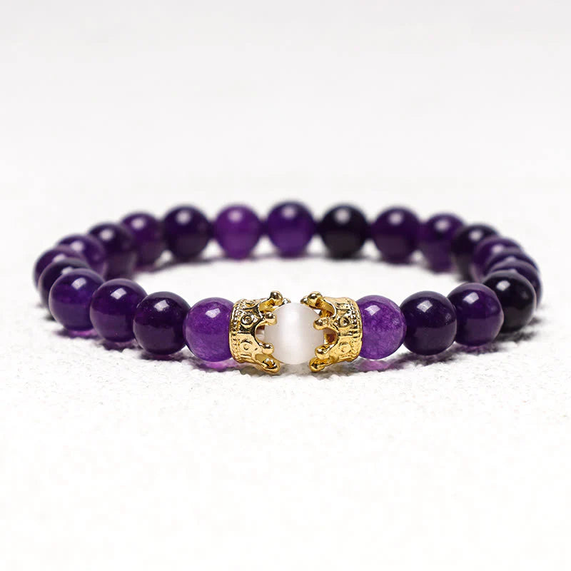 Huaxia Treasures Multi-Crystal Bracelet - Amethyst, Tiger Eye, Rose Quartz & More Gemstone Options