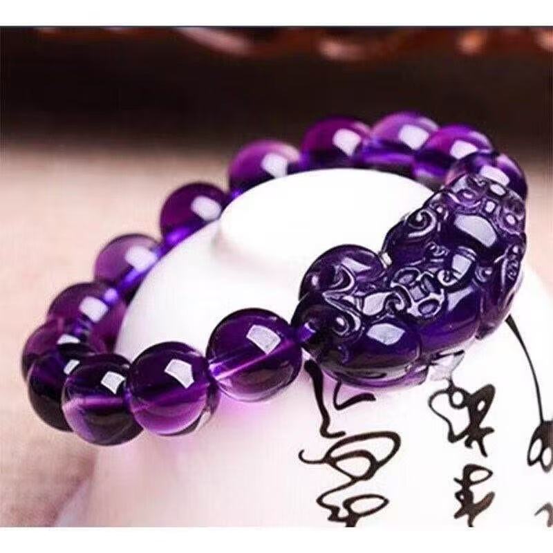 Huaxia Treasures Natural Amethyst Pixiu Bracelet - Feng Shui Wealth & Protection Jewelry