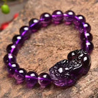 Huaxia Treasures Natural Amethyst Pixiu Bracelet - Feng Shui Wealth & Protection Jewelry