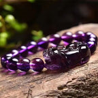 Huaxia Treasures Natural Amethyst Pixiu Bracelet - Feng Shui Wealth & Protection Jewelry