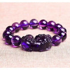 Huaxia Treasures Natural Amethyst Pixiu Bracelet - Feng Shui Wealth & Protection Jewelry