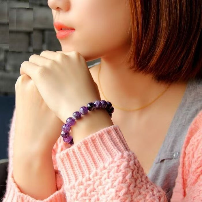Huaxia Treasures Natural Amethyst Bracelet - Spiritual Healing & Serenity Gemstone Jewelry