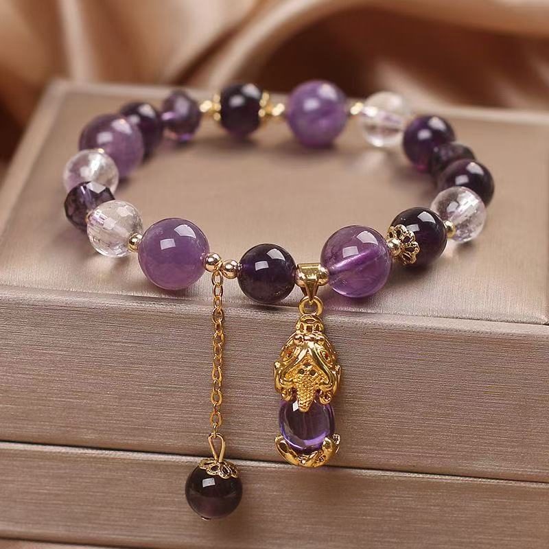 Huaxia Treasures Natural Amethyst Pixiu Bracelet - Feng Shui Wealth & Protection Jewelry