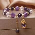 Huaxia Treasures Natural Amethyst Pixiu Bracelet - Feng Shui Wealth & Protection Jewelry