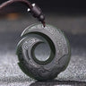 Men's Hetian Cyan Jade Peace Buckle Pendant - Huaxia Treasures Crystal Gift