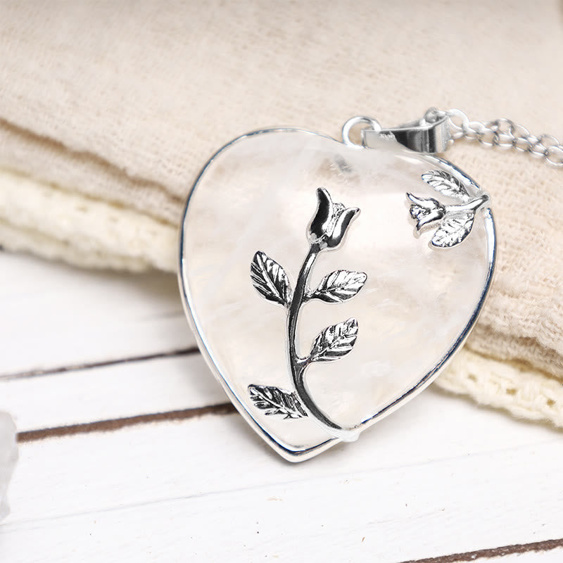 Buddha Stones Natural Healing Crystals Heart Pendant Necklaces Necklaces & Pendants BS 14