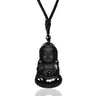 Crystal Gifts for Women - Huaxia Treasures Natural Black Obsidian Buddha Pendant Necklace