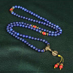 Buddha Stones Tibetan Mala Lapis Lazuli Positive Bracelet Mala Bracelet BS 1