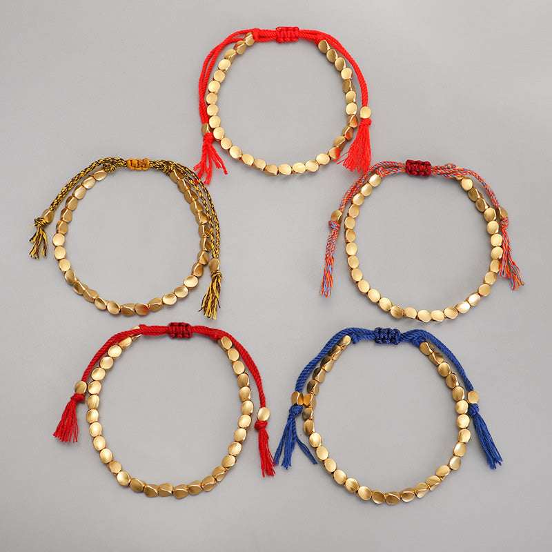 Buddha Stones Tibetan Copper Beads Healing Luck Bracelet Bracelet BS 11