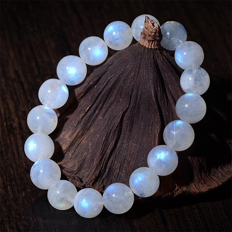 Buddha Stones Natural Moonstone Prosperity Bracelet Bracelet BS Grade A 7mm(Wrist Circumference 14-17cm)