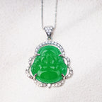 Buddha Stones Good Luck Laughing Buddha Necklace Necklaces & Pendants BS 7