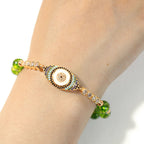 Buddha Stones Natural Peridot Evil Eye Abundance Bracelet Bracelet BS 4