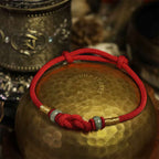 Buddha Stones Red String Jade Luck Fortune Knot Braided Couple Bracelet Bracelet BS 4