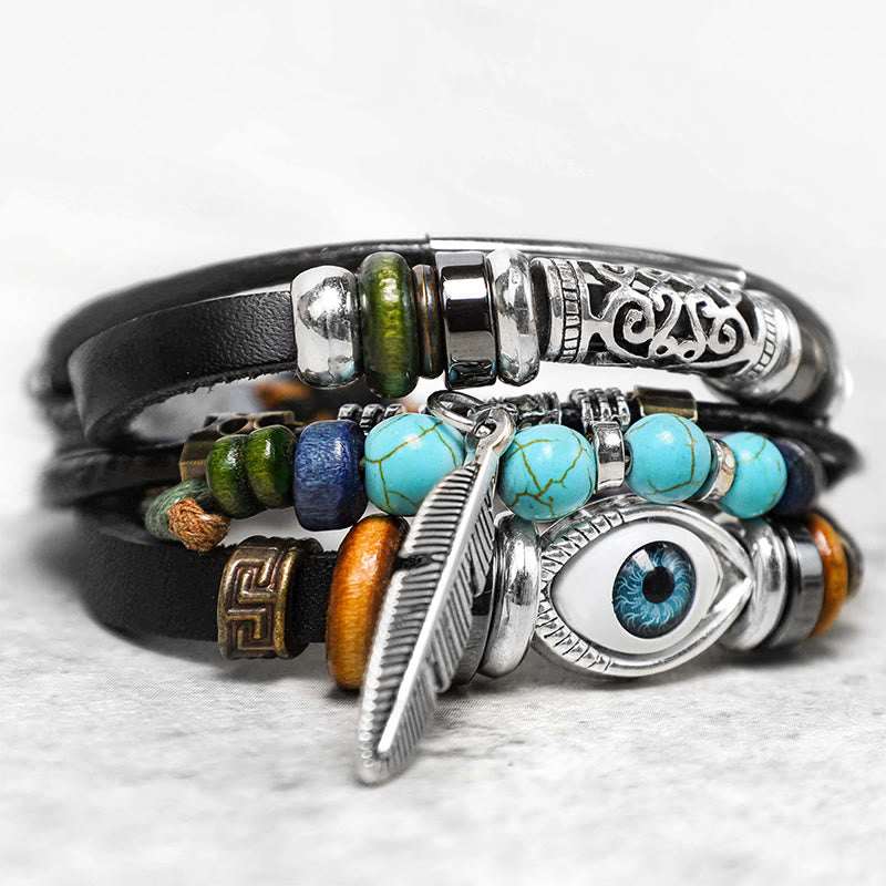 Buddha Stones Tibetan Turquoise Evil Eye Purification Bracelet Bracelet BS 1