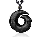 Buddha Stones Natural Black Obsidian Ice Obsidian Strength Necklace Pendant Necklaces & Pendants BS Black Obsidian