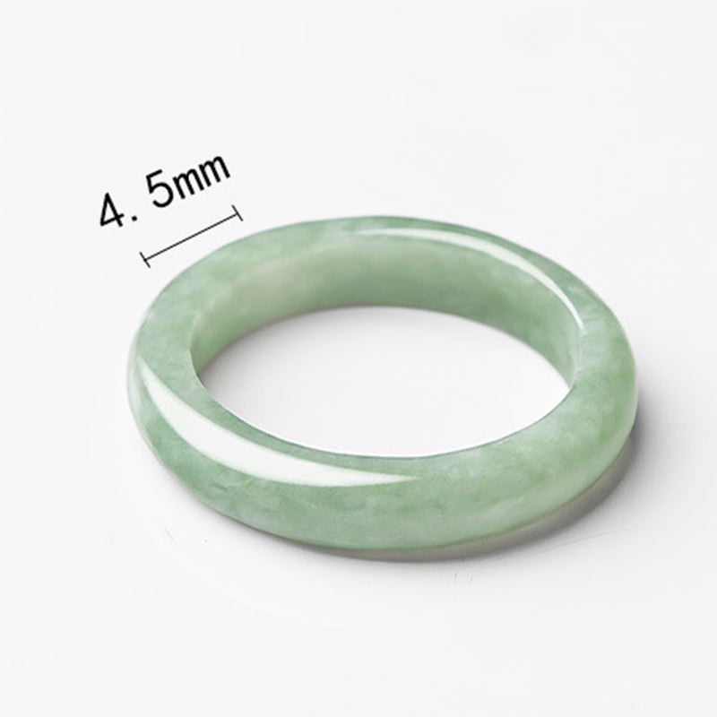 Buddha Stones Natural Jade Prosperity Abundance Ring Ring BS 10