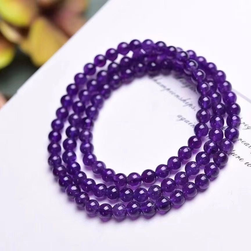 Huaxia Treasures Natural Amethyst Bracelet - Spiritual Energy Gemstone Jewelry
