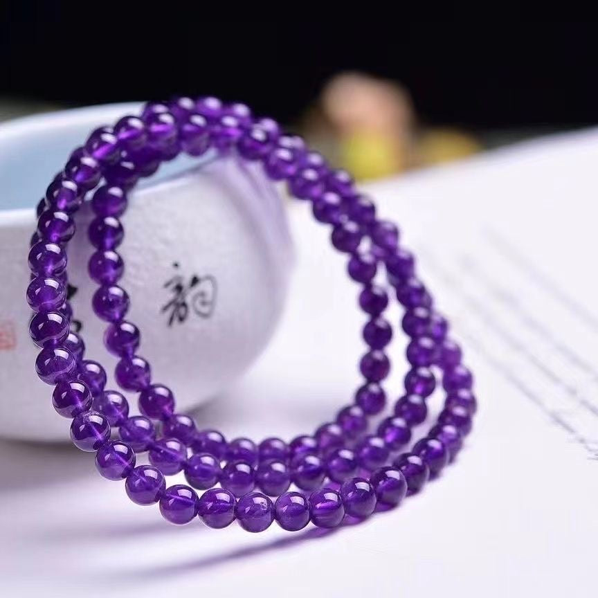 Huaxia Treasures Natural Amethyst Bracelet - Spiritual Energy Gemstone Jewelry