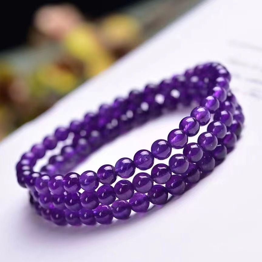 Huaxia Treasures Natural Amethyst Bracelet - Spiritual Energy Gemstone Jewelry