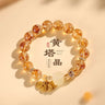 Citrine Beaded Bracelet with Lotus Charm - Daily Wear Jewelry