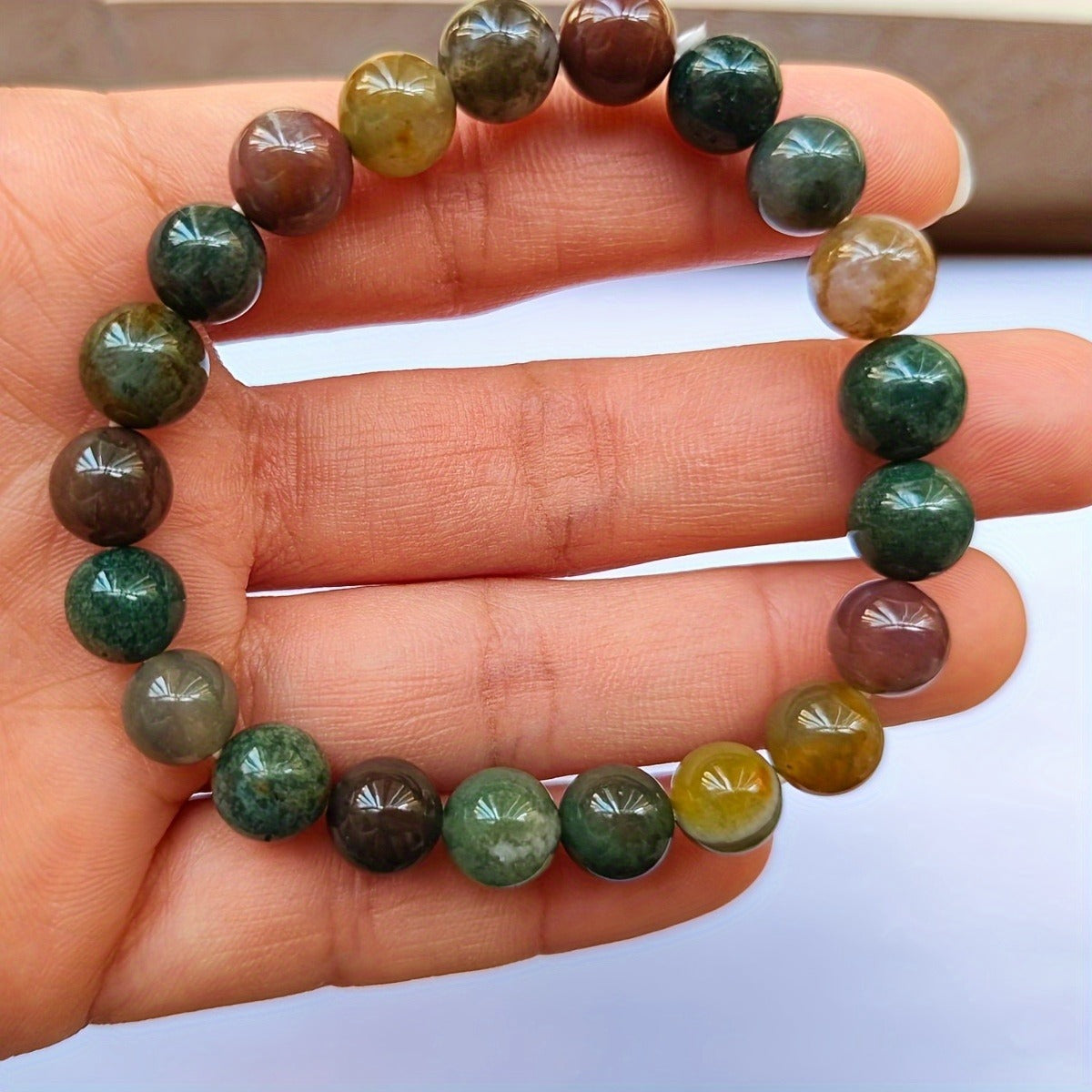 Huaxia Treasures Wealth & Success Bracelet - Indian Agate with Pixiu Energy