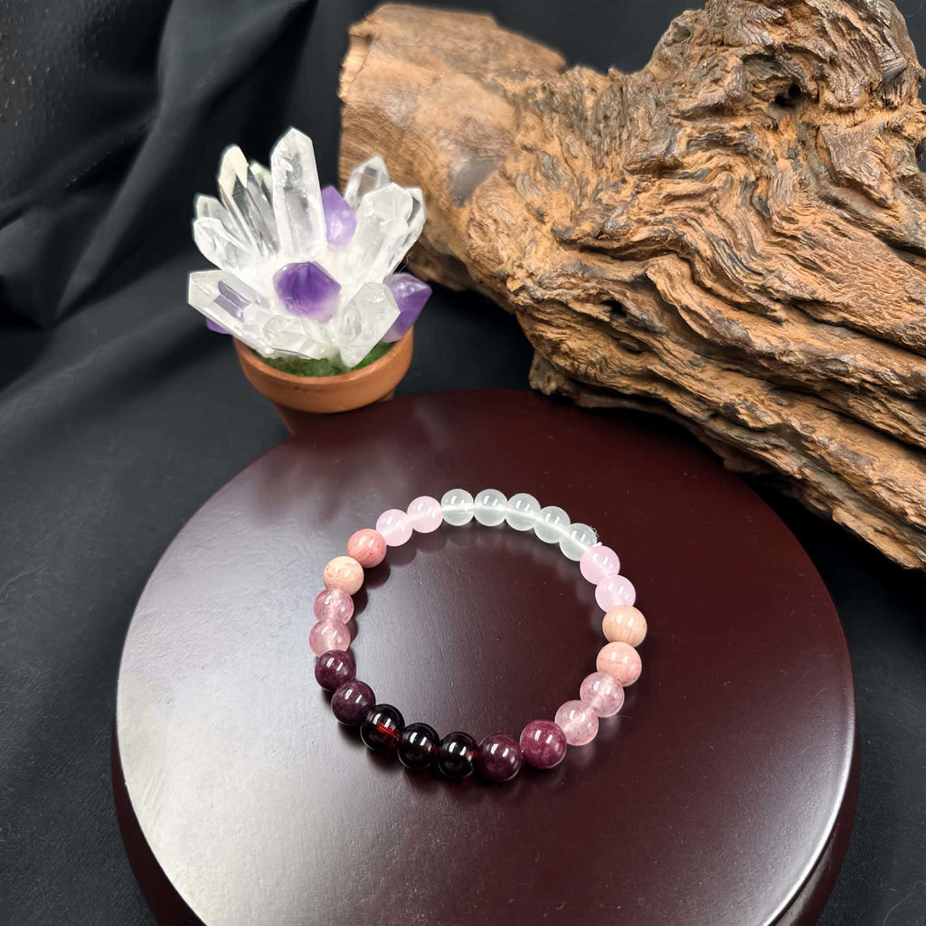 Huaxia Treasures Garnet & Strawberry Quartz Bracelet - Love, Passion & Confidence