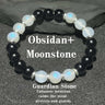 Obsidian & Moonstone Beaded Bracelet - Unisex Gemstone Accessory