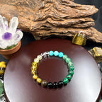 Huaxia Treasures Prosperity & Success Bracelet - Tiger Eye, Malachite & Citrine Blend