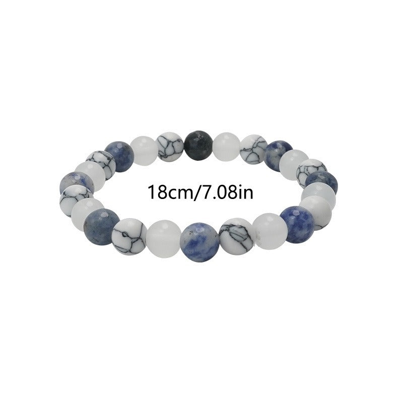 Huaxia Treasures Serenity Bracelet - Blue Spot Stone, White Jade & Turquoise Blend