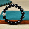 Natural Black Obsidian OM MANI PADME HUM Bracelet
