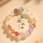Huaxia Treasures Multi-Crystal Bracelet - Amethyst, Rose Quartz & Citrine Gemstone Jewelry