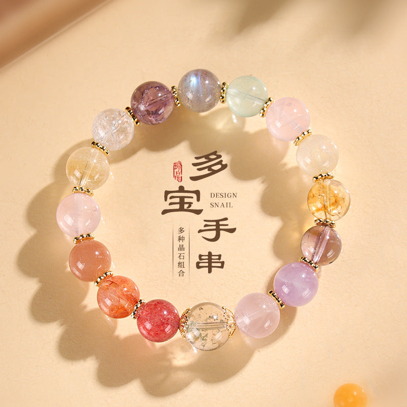 Huaxia Treasures Multi-Crystal Bracelet - Amethyst, Rose Quartz & Citrine Gemstone Jewelry
