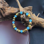 Huaxia Treasures Tiger Eye & Blue Phosphosiderite Bracelet - Wealth & Success Focus
