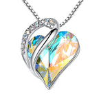 Huaxia Treasures Multi-Color Crystal Heart Pendant - Love & Serenity Gemstone Jewelry - copy
