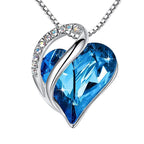 Huaxia Treasures Multi-Color Crystal Heart Pendant - Love & Serenity Gemstone Jewelry - copy