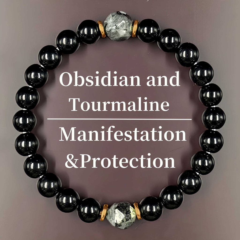 Huaxia Treasures Protection & Prosperity Black Obsidian Bracelet