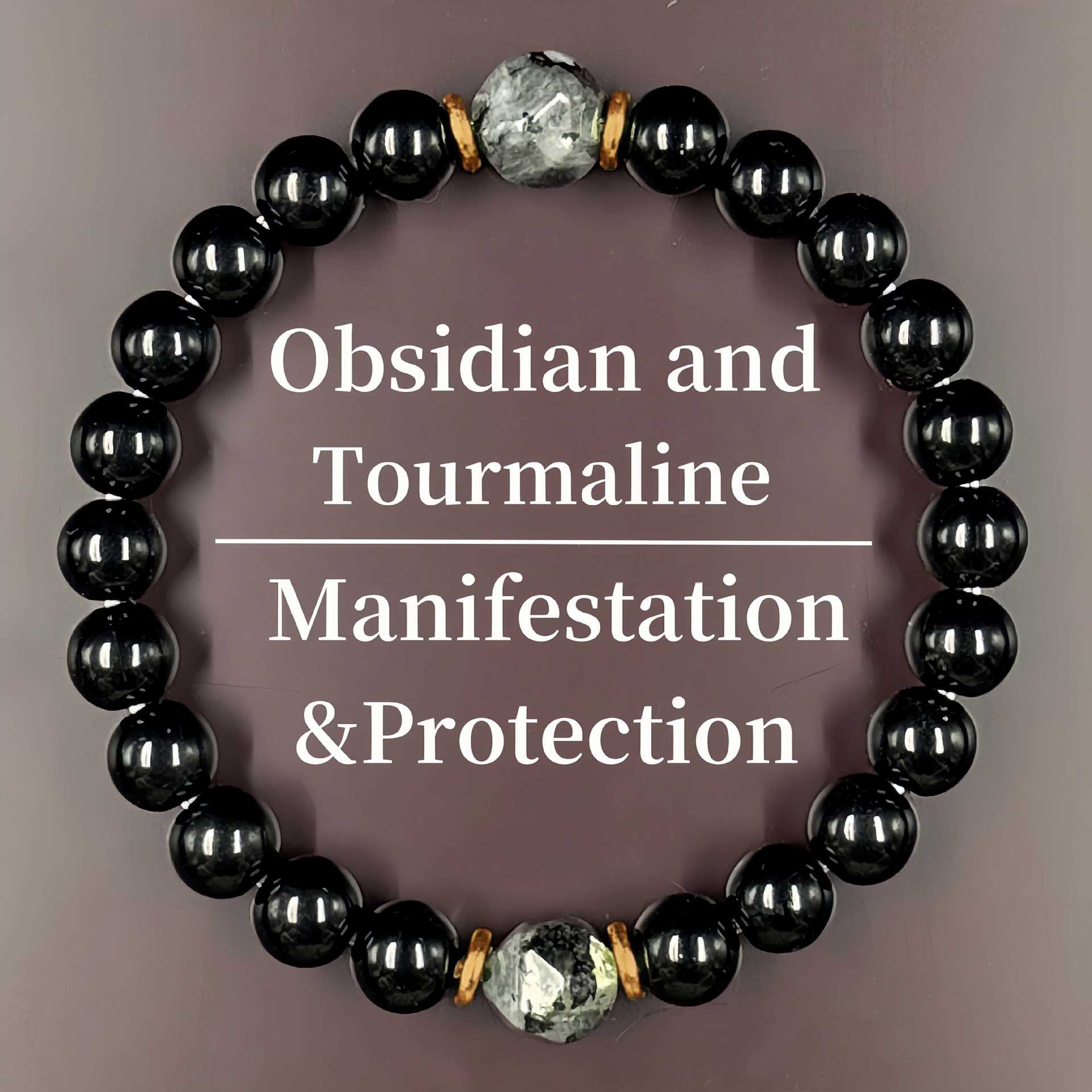 Huaxia Treasures Protection & Prosperity Black Obsidian Bracelet