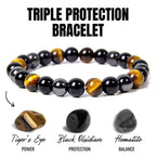 Tiger Eye & Obsidian Gemstone Bracelet - Men's Collection