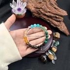 Huaxia Treasures Prosperity & Success Bracelet - Tiger Eye, Malachite & Citrine Blend