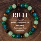 Natural Tiger Eye Malachite Bracelet - Men’s Crystal Gift