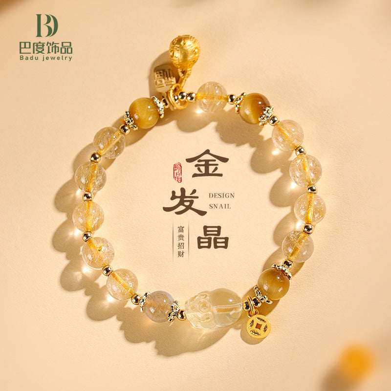 Natural Citrine Beaded Bracelet - Daily Wear Jewelry