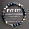 Women’s Crystal Bracelet - Pyrite & Black Agate Stone Jewelry for Daily Wear
