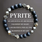 Huaxia Treasures Pyrite & Black Agate Bracelet - Wealth, Protection & Success